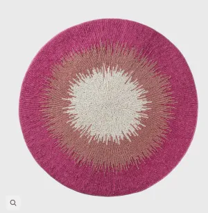 Ombre Hand Beaded Placemat in Tones of Pink
