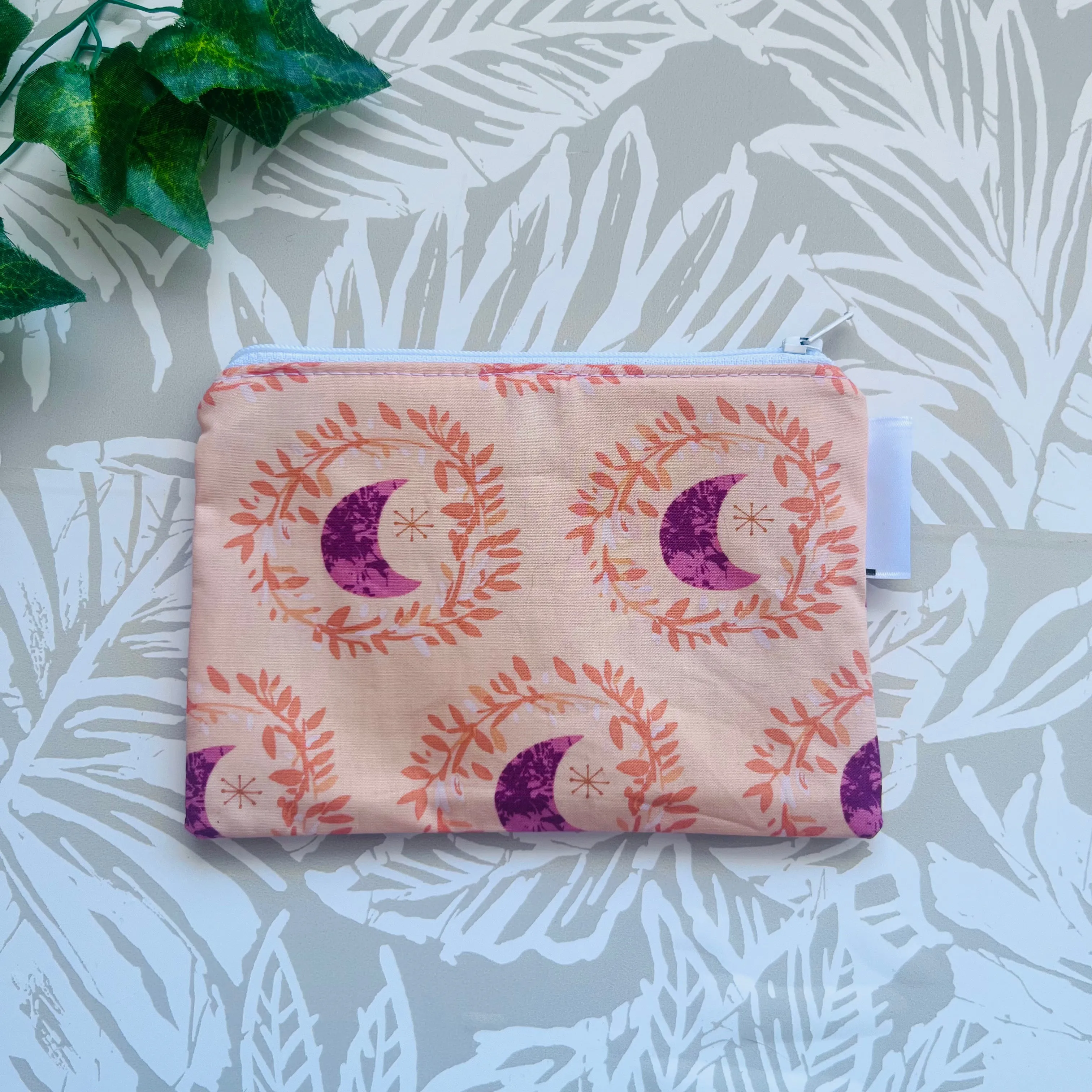 Orange Moon Small Zipper Pouch