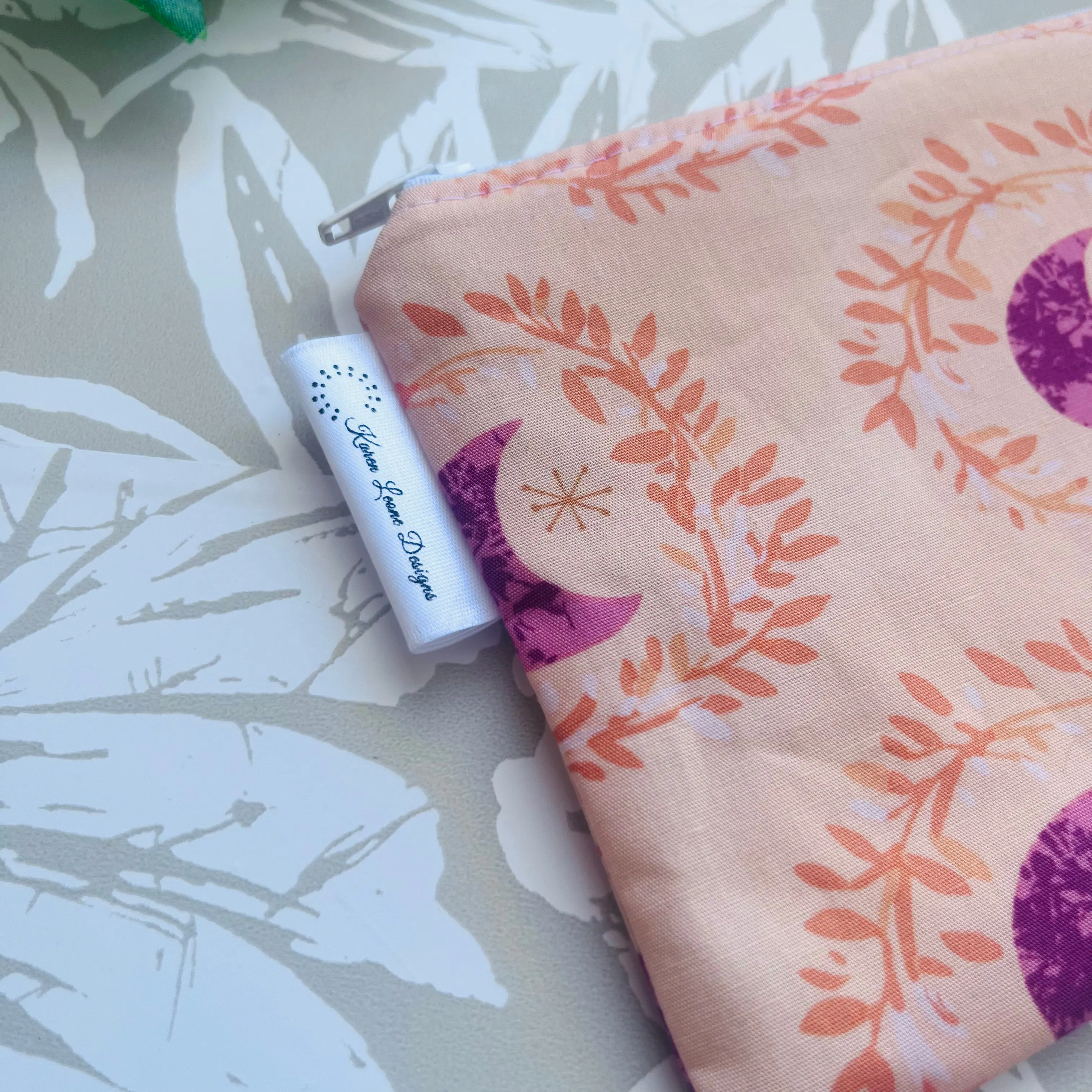 Orange Moon Small Zipper Pouch