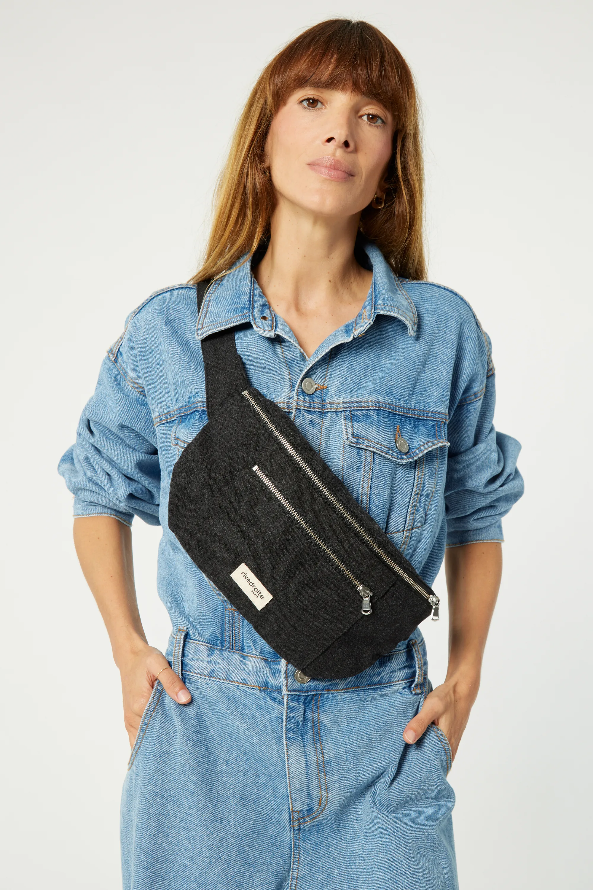 Orsel the new waist bag Large Size - Recycled cotton Black