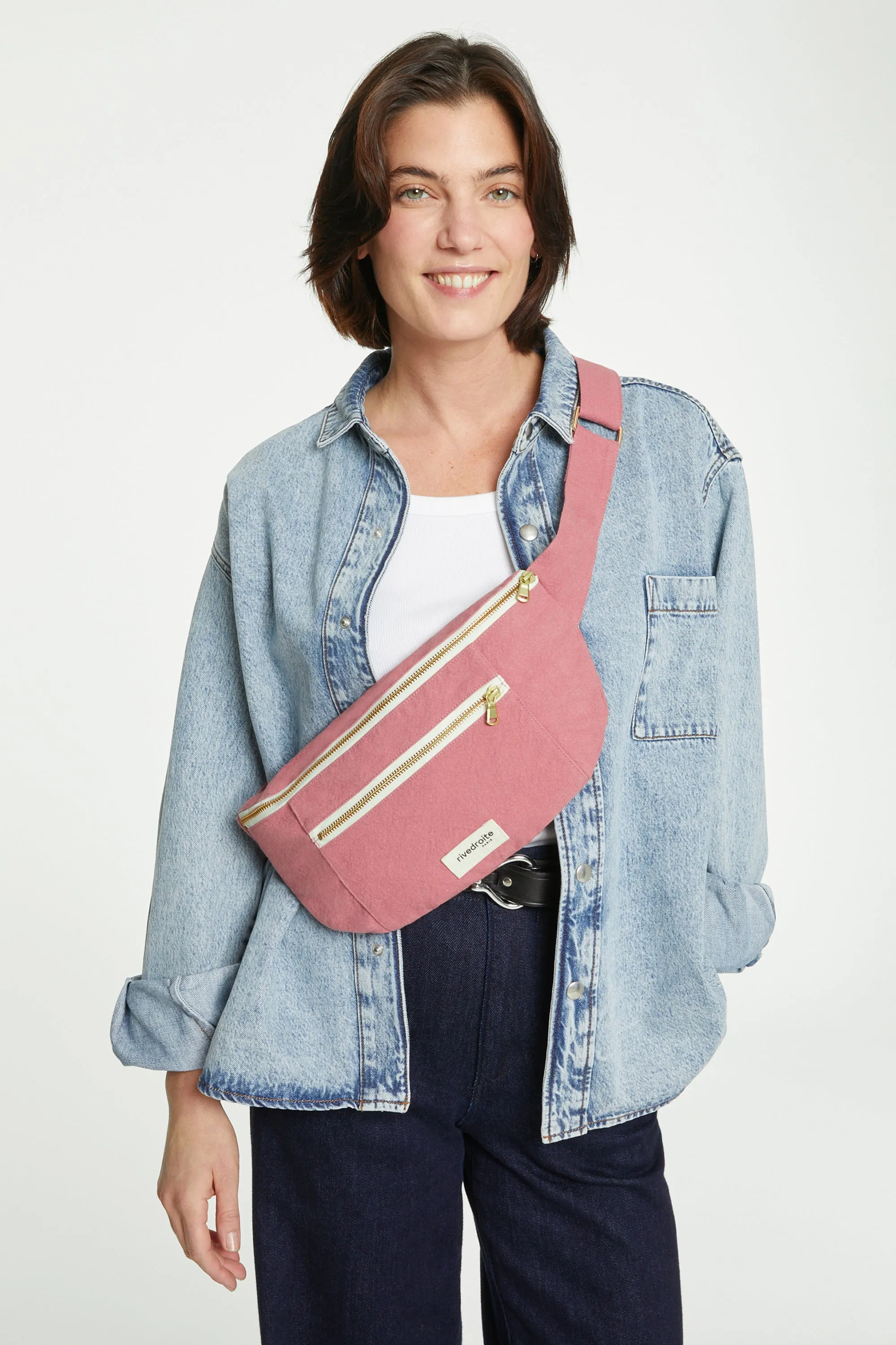 Orsel the new waist bag Large Size - Recycled cotton Bois de Rose