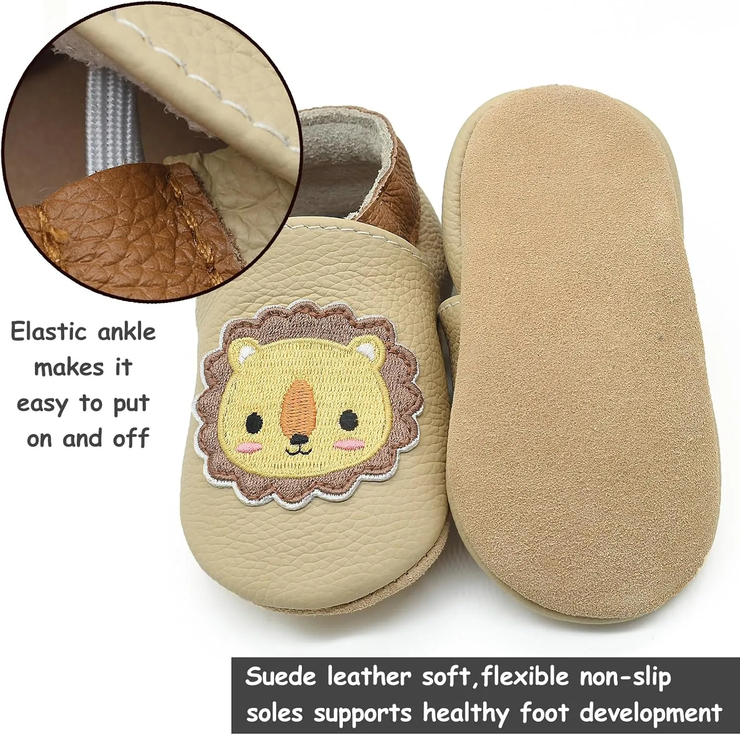 Owlowla Baby Soft Sole Leather Crib Shoes Infant Toddler Pre-Walker Shoes Boy Girl …