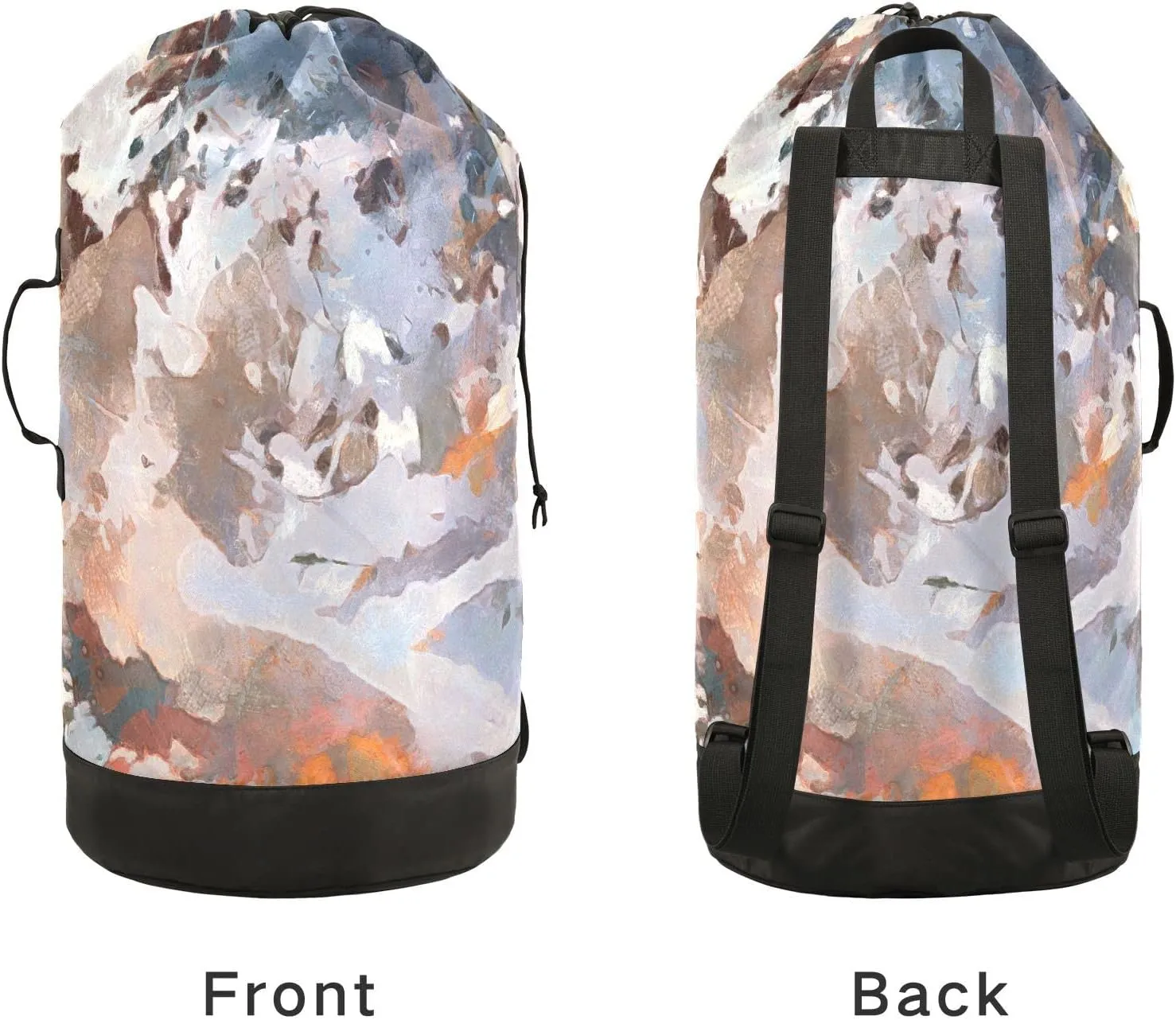 Oyihfvs Watercolor Texture Modern Artistic Work Splashes of Color Paint Backpack Laundry Bag, Laundry Backpack with Shoulder Straps, Waterproof Nylon Clothes Hamper Bag for Men Women Yoga Backpack