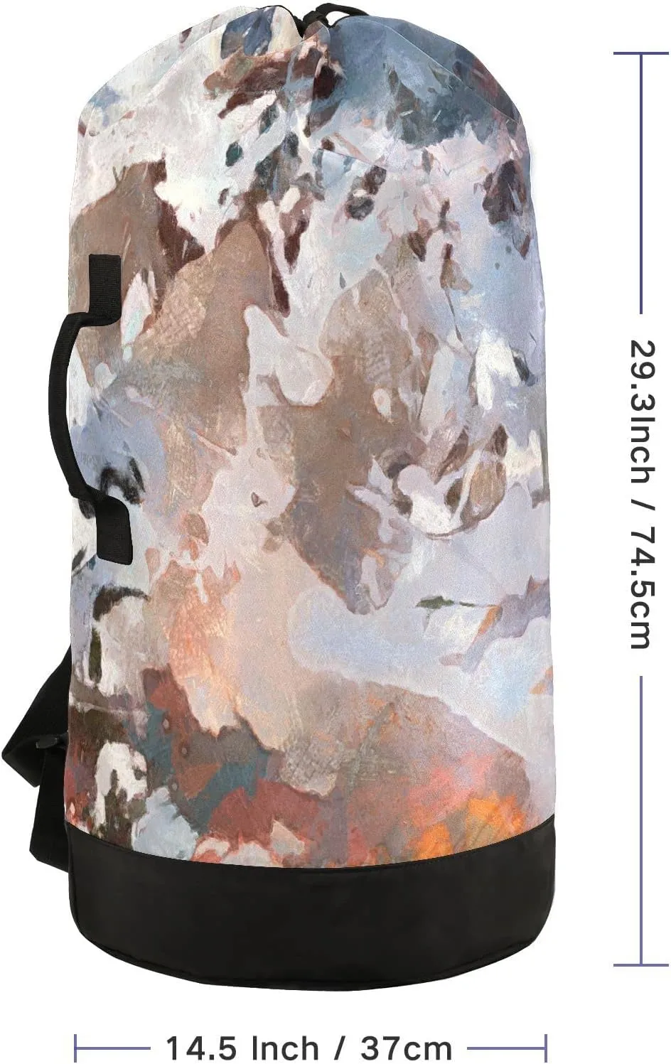 Oyihfvs Watercolor Texture Modern Artistic Work Splashes of Color Paint Backpack Laundry Bag, Laundry Backpack with Shoulder Straps, Waterproof Nylon Clothes Hamper Bag for Men Women Yoga Backpack
