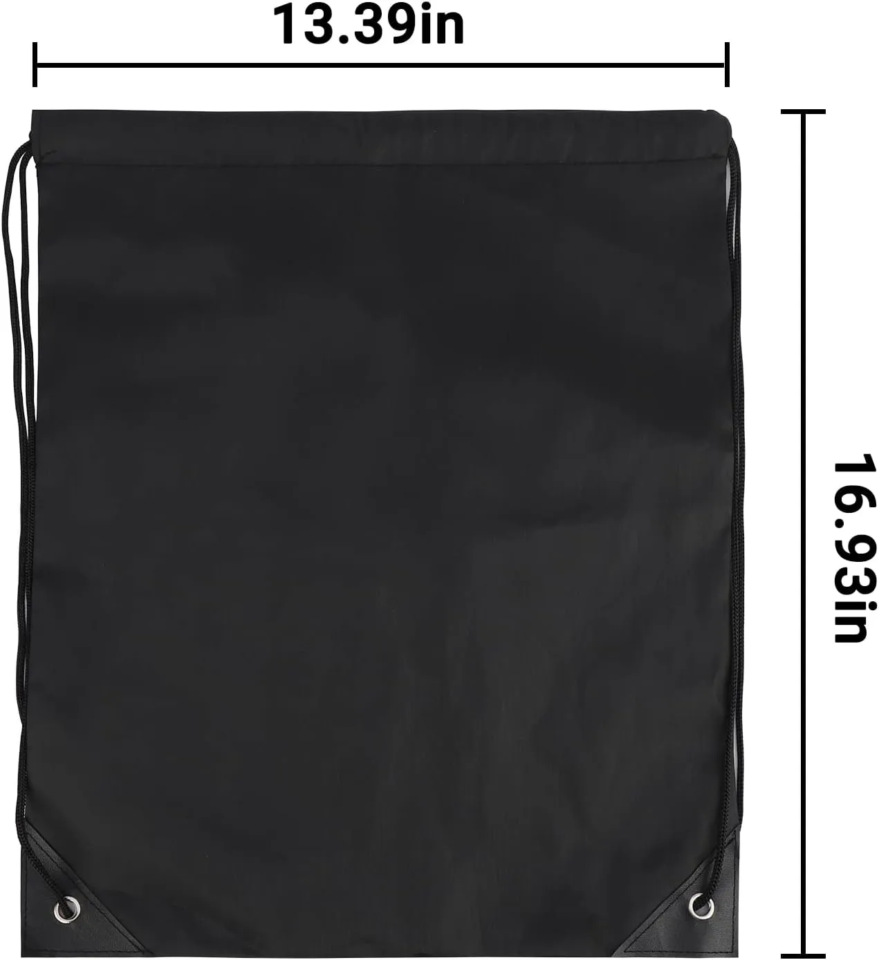 Pack of 20 Black Drawstring Backpack, 13x17 Inch Polyester Large Capacity Non-nylon Sport Cinch Bags, Bulk Draw String Sackpack Sport Storage Bags for Outdoor Activity Gym Trip