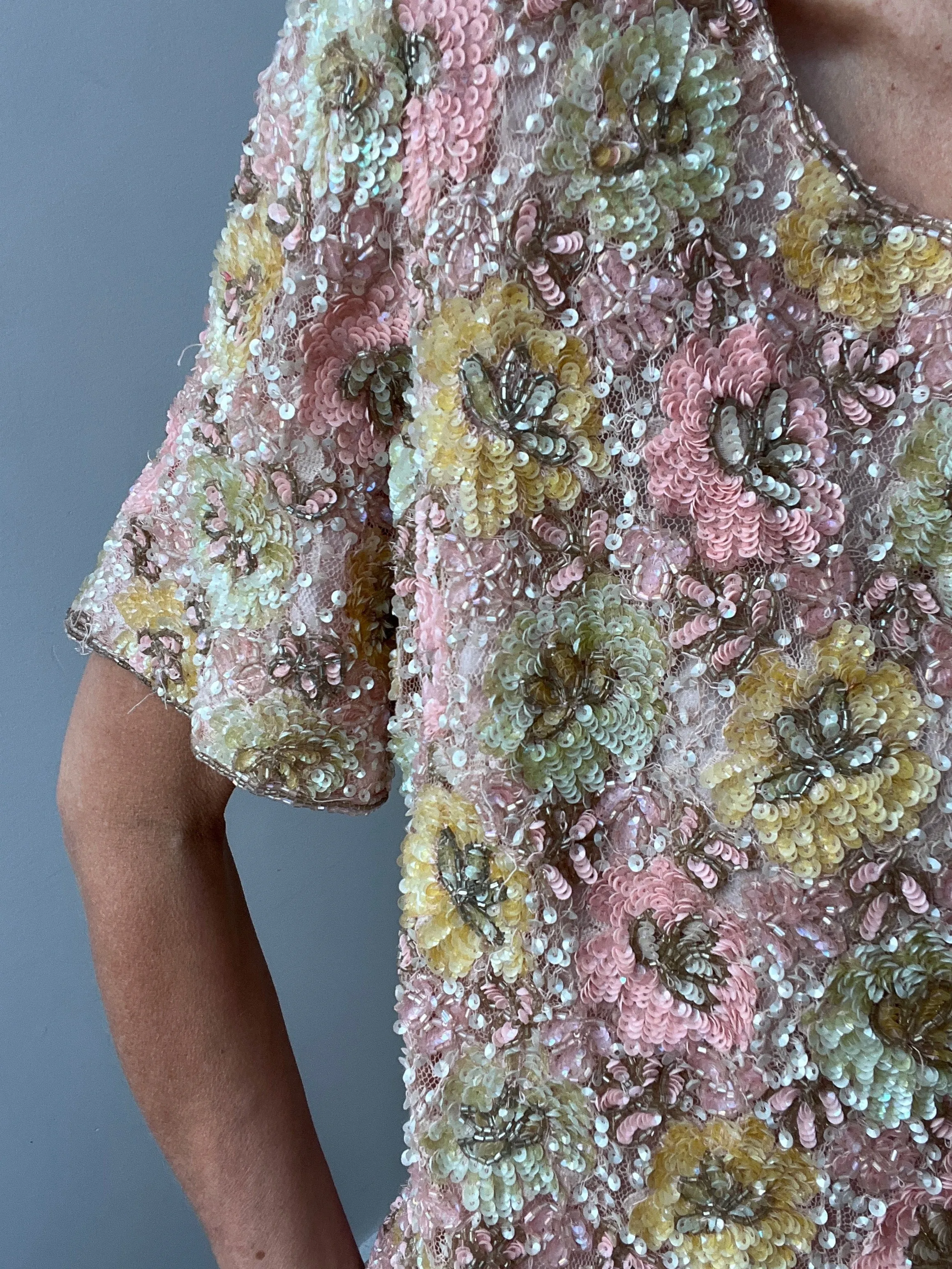 Pastel Vintage Beaded Top