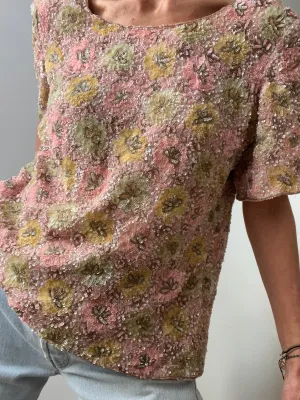 Pastel Vintage Beaded Top
