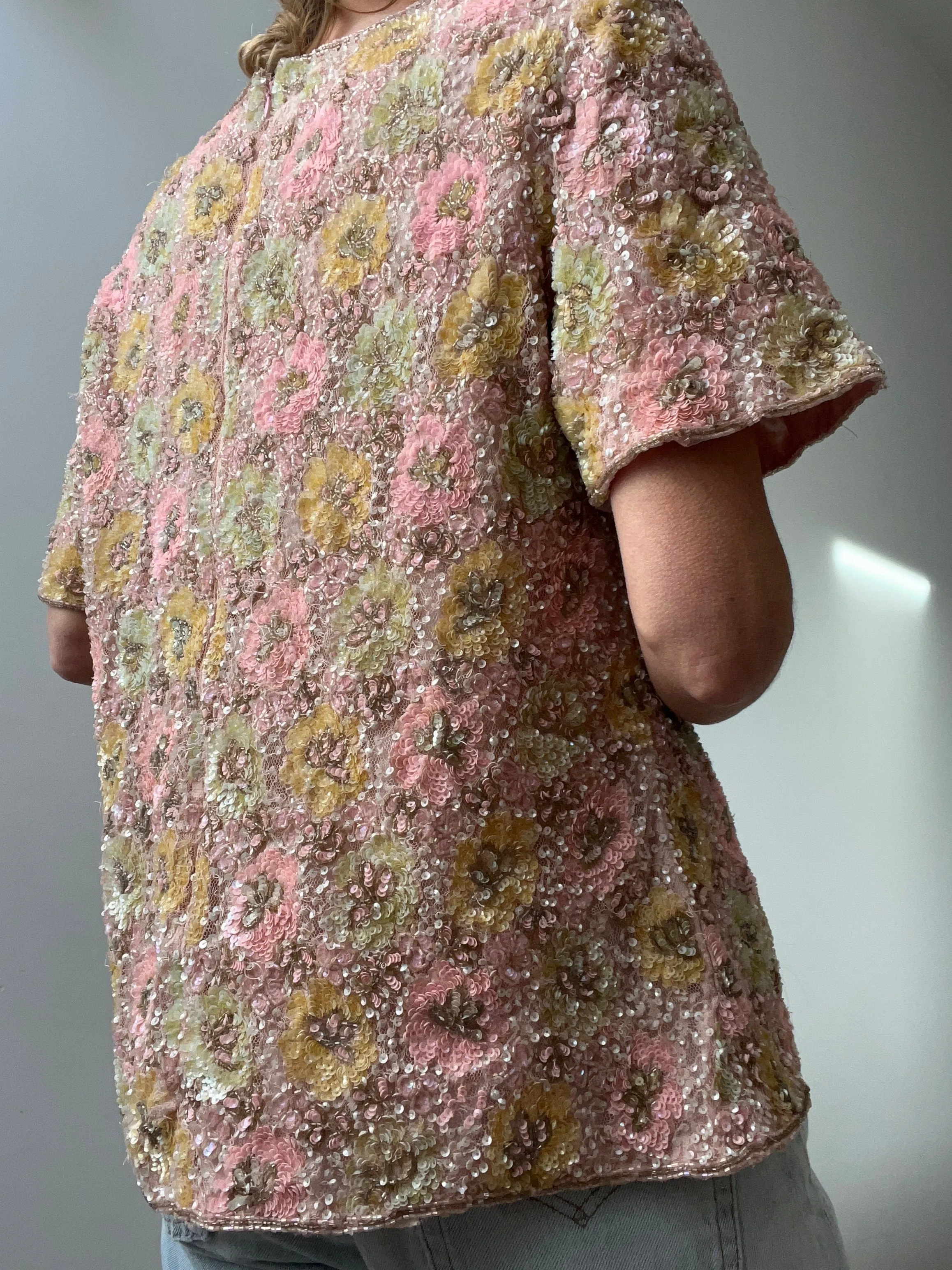 Pastel Vintage Beaded Top