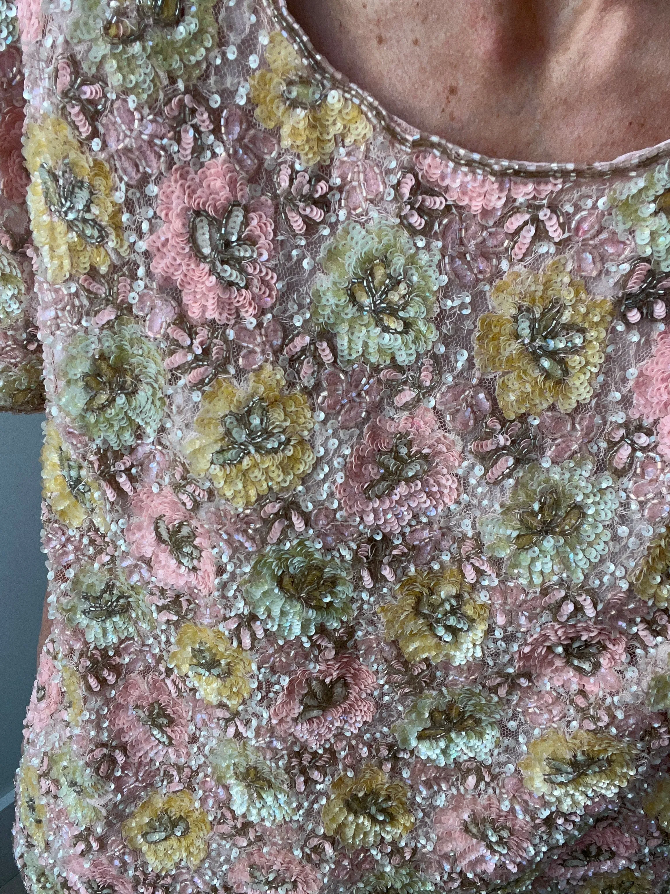 Pastel Vintage Beaded Top