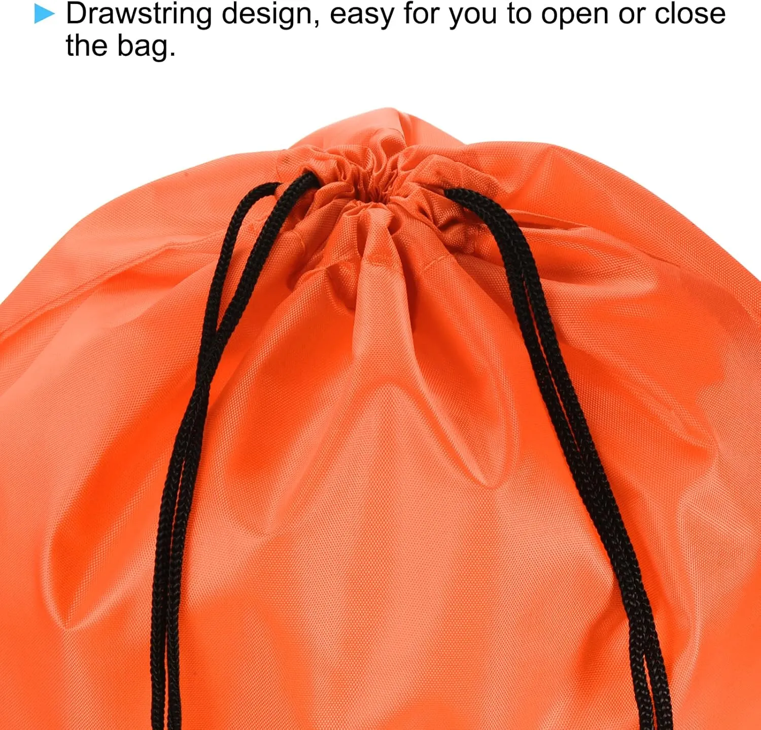 PATIKIL 42x34cm Nylon Drawstring Bag, 10 Pack Storage Bulk Cinch Backpack Sack for Gym Sports Outdoor Traveling, Orange