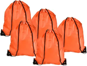 PATIKIL 42x34cm Nylon Drawstring Bag, 10 Pack Storage Bulk Cinch Backpack Sack for Gym Sports Outdoor Traveling, Orange