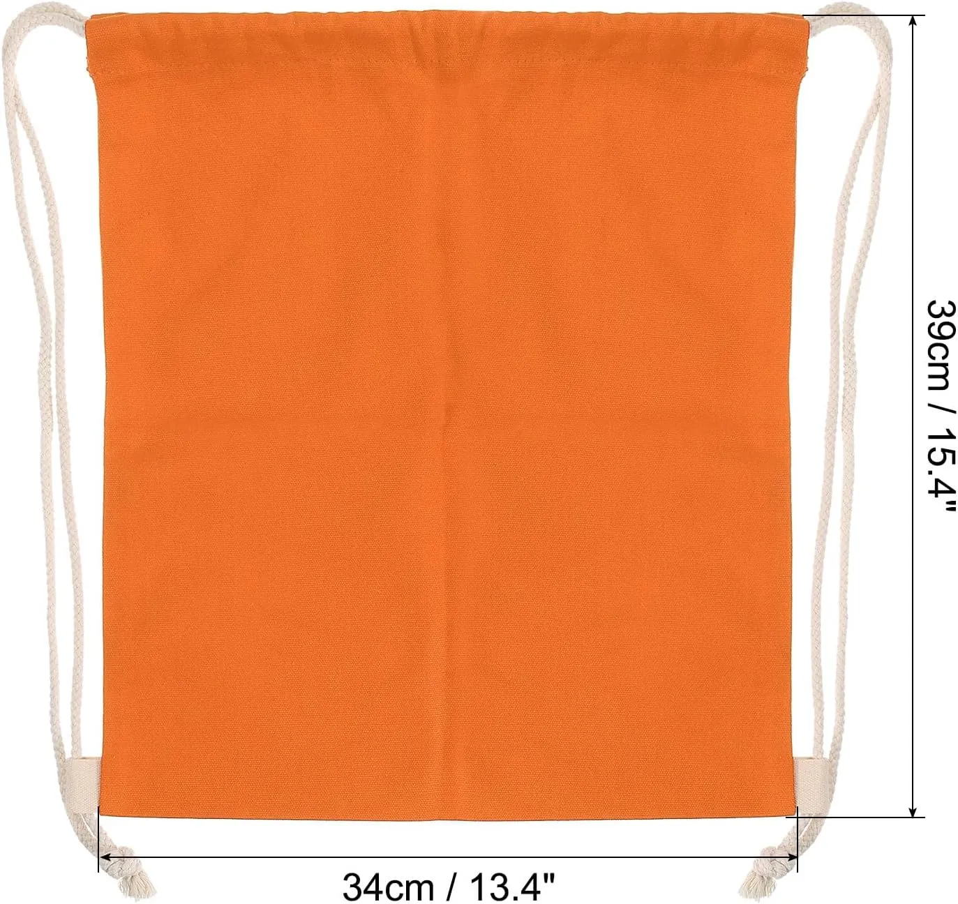 PATIKIL Cotton Drawstring Bags, Cotton Drawstring Backpack Foldable Sports Gym Bags for Women Men Gym Sports Trip, Orange