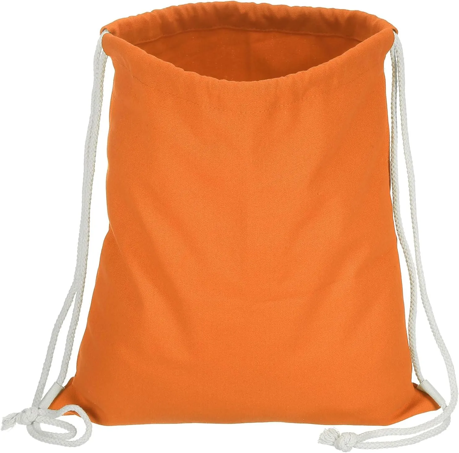 PATIKIL Cotton Drawstring Bags, Cotton Drawstring Backpack Foldable Sports Gym Bags for Women Men Gym Sports Trip, Orange