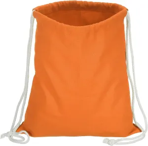 PATIKIL Cotton Drawstring Bags, Cotton Drawstring Backpack Foldable Sports Gym Bags for Women Men Gym Sports Trip, Orange