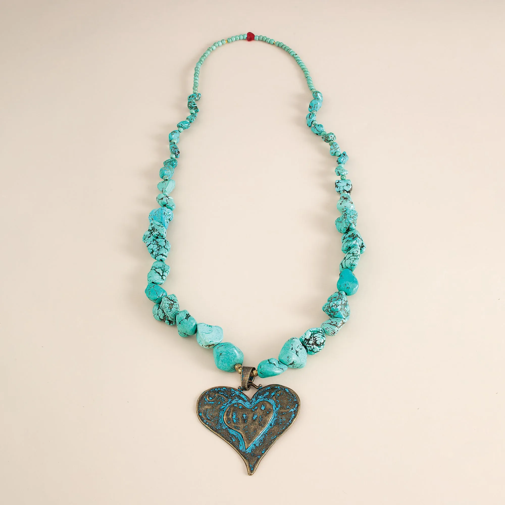 Patina Heart Turquoise Necklace