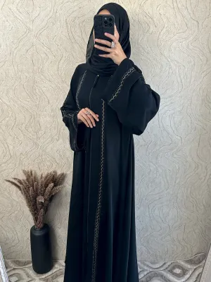 Patterned Zip Abaya. | Shop online