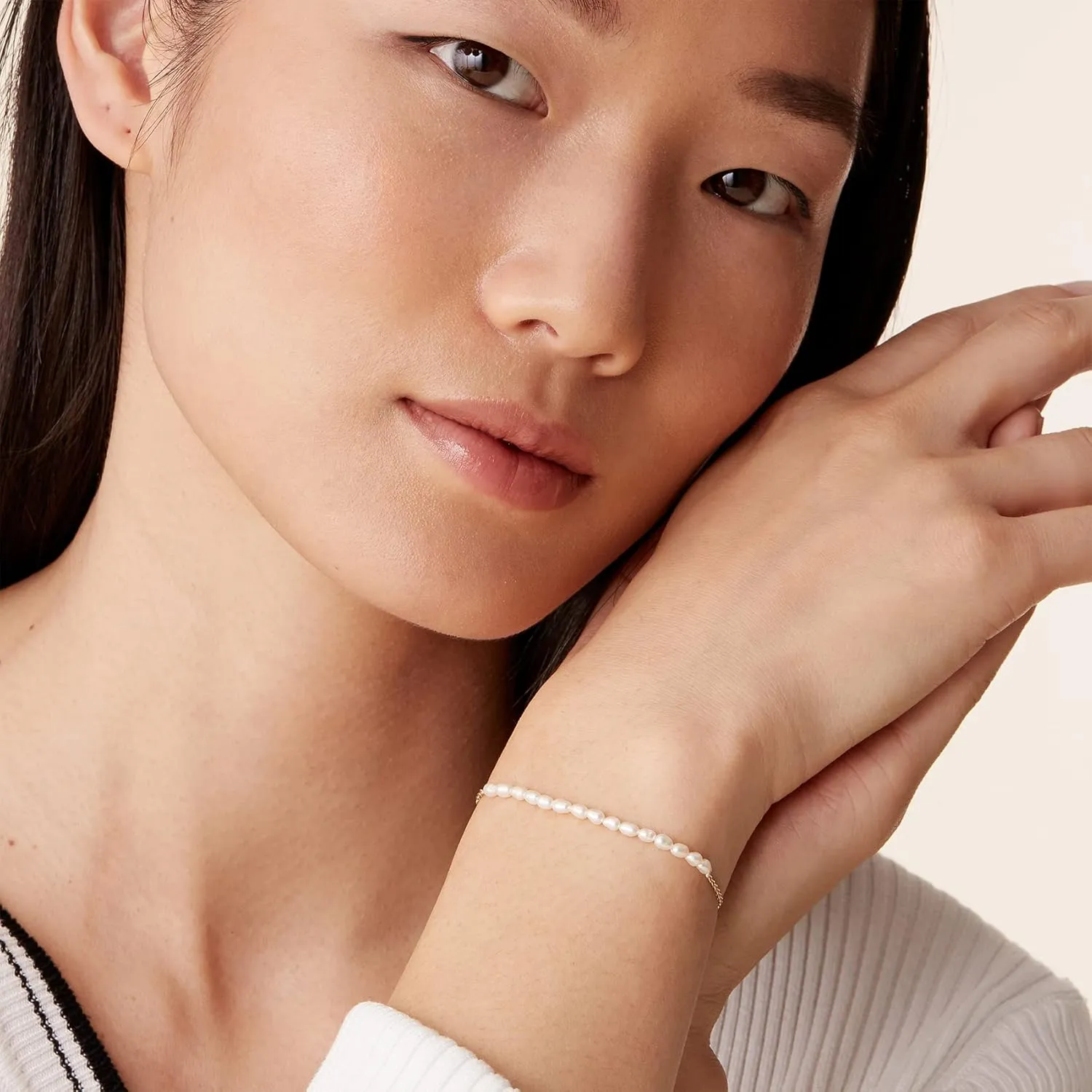 PAVOI 18K Gold Plated Beaded Freshwater Cultured Pearl Bracelet for Women | Dainty Bracelet with Pearl Beads