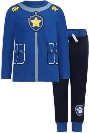 Paw Patrol Marshall, Rubble, and Chase Boys Long Sleeve Shirt and Pant Set for Toddlers and Big Kids