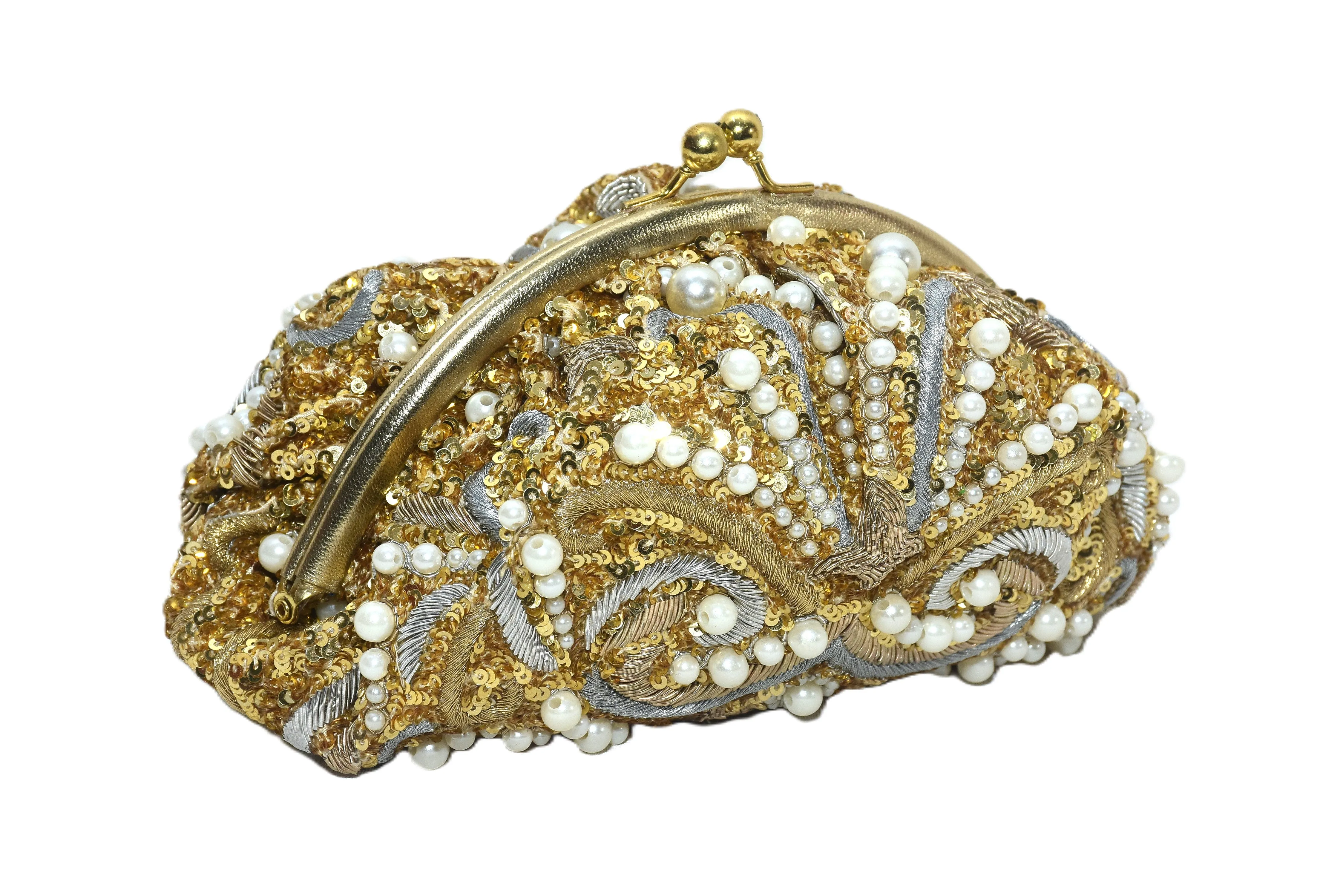 PEARL & SEQUIN FRAMED PURSE
