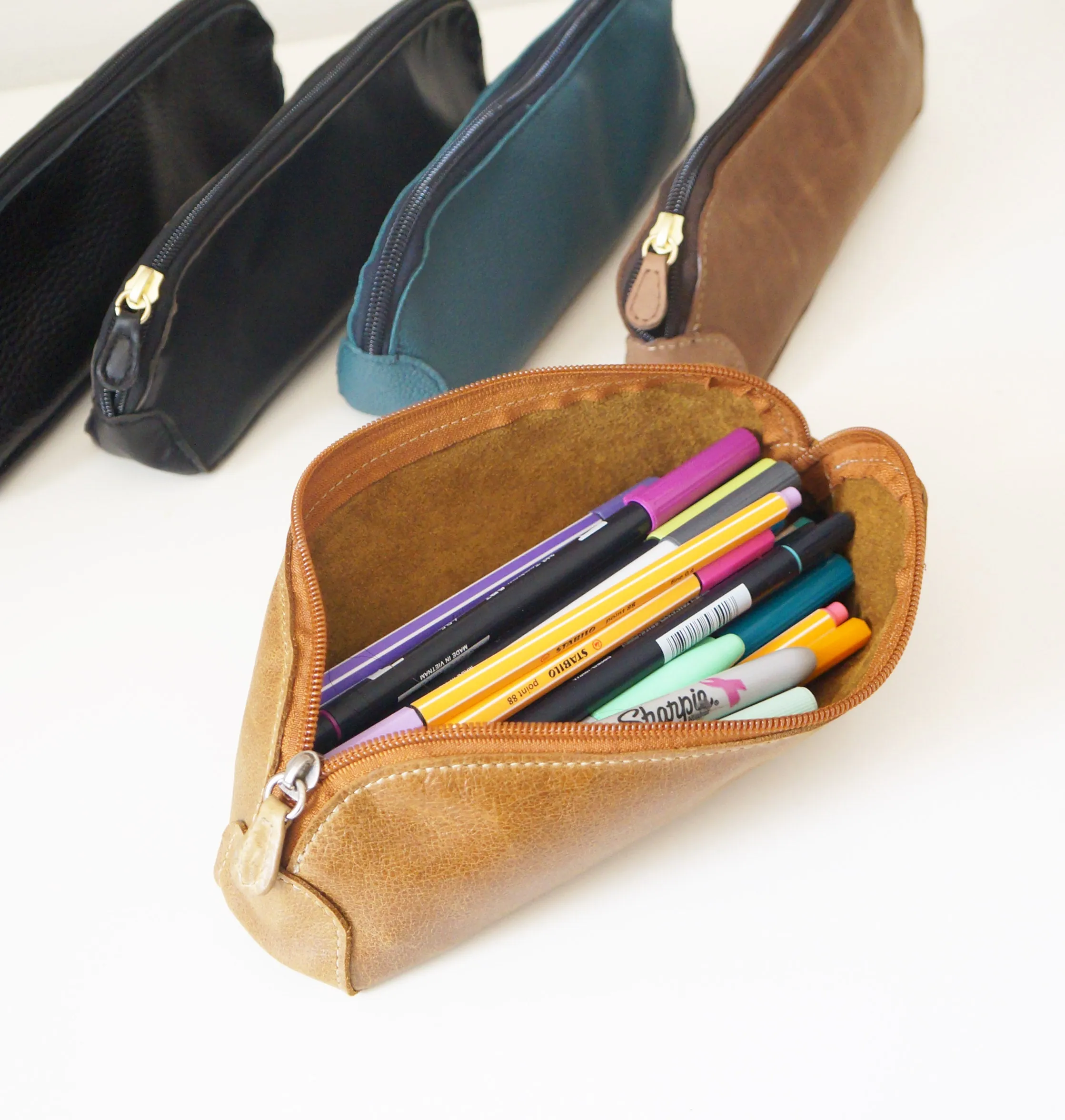 Pen Case - Brownie leather
