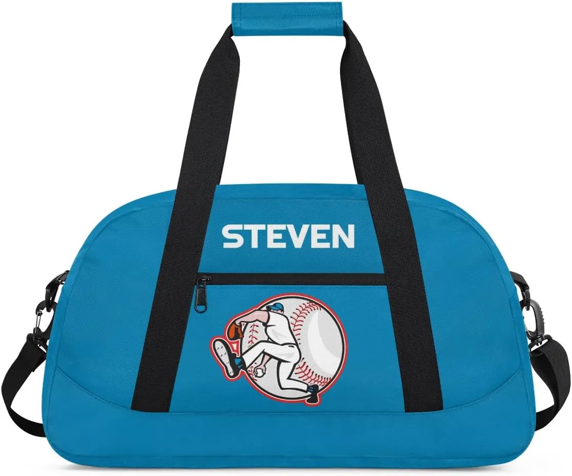 Personalized Baseball Gym Duffel Bags for Boys Kids Child Custom Name Sport Travel Bags Lightweight Weekenders Carry-On Overnight 3