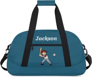 Personalized Baseball Gym Duffel Bags for Boys Kids Child Custom Name Sport Travel Bags Lightweight Weekenders Carry-On Overnight