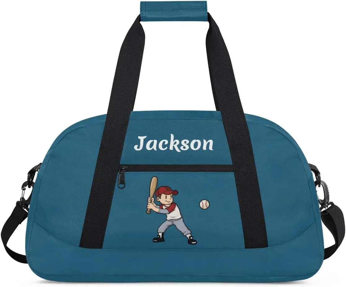 Personalized Baseball Gym Duffel Bags for Boys Kids Child Custom Name Sport Travel Bags Lightweight Weekenders Carry-On Overnight