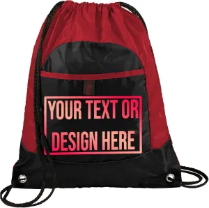 Personalized Cinch Bag - Custom Bags with Logo, Gym Drawstring Bags - Discount Promotional Items with Your Logo - Custom Backpack - Small Drawstring Bag