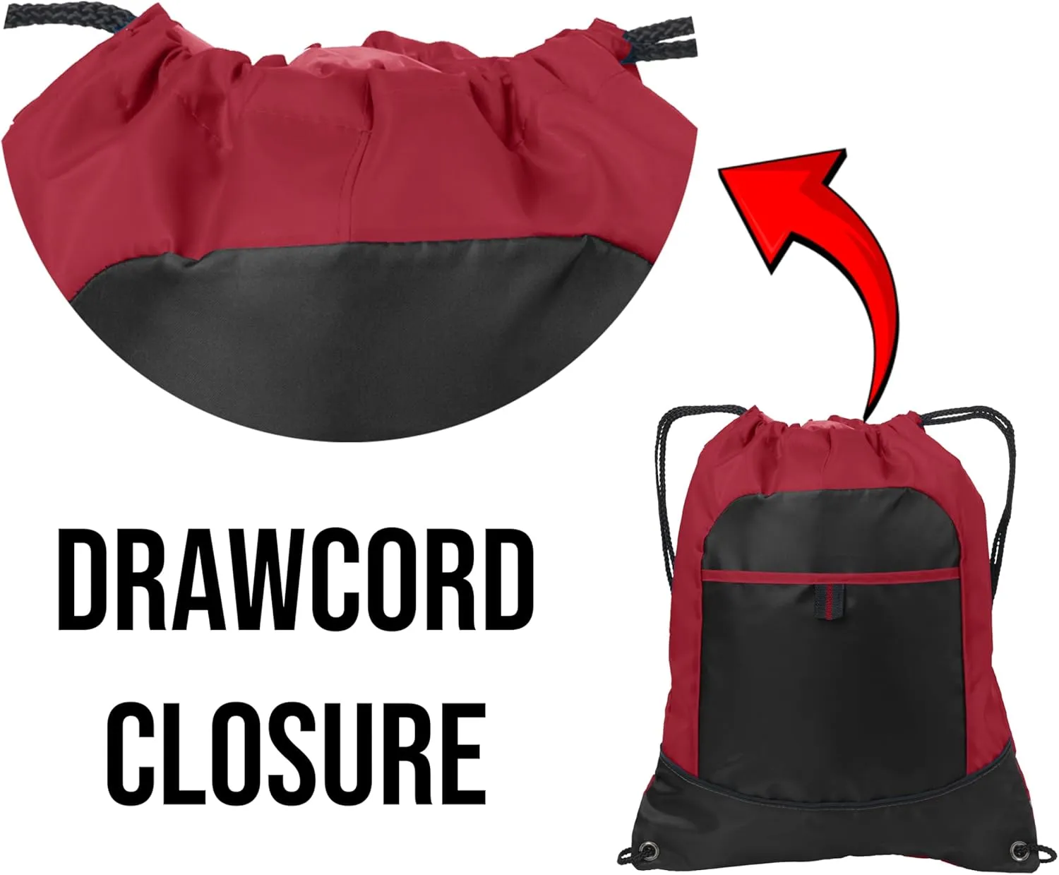 Personalized Cinch Bag - Custom Bags with Logo, Gym Drawstring Bags - Discount Promotional Items with Your Logo - Custom Backpack - Small Drawstring Bag