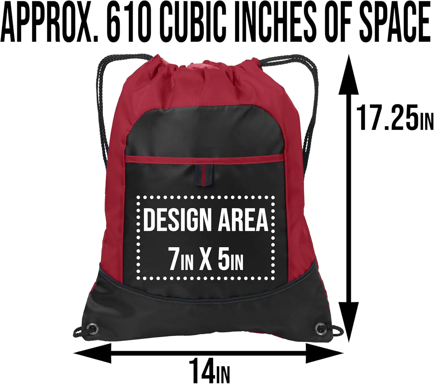 Personalized Cinch Bag - Custom Bags with Logo, Gym Drawstring Bags - Discount Promotional Items with Your Logo - Custom Backpack - Small Drawstring Bag