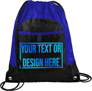Personalized Cinch Bag - Custom Bags with Logo, Gym Drawstring Bags - Discount Promotional Items with Your Logo - Custom Backpack - Small Drawstring Bag