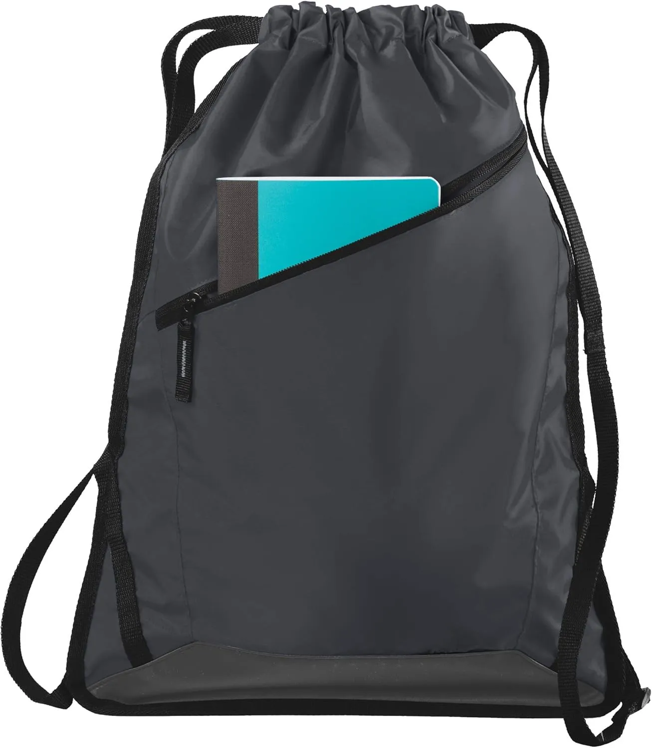 Personalized Cinch Bag with Zipper - True Royal/Black Custom Bag for Women | Small Gym Drawstring Bag | Promotional Items with Your Logo and Design