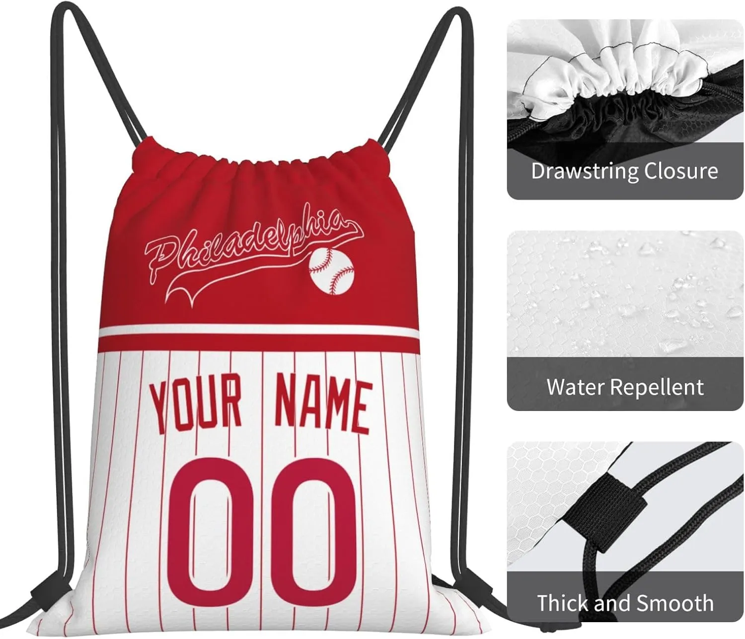 Philadelphia Bags Drawstring Bags Custom Any Name and Number Backpack for Men Gifts