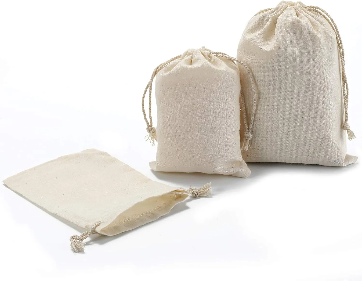 Plain Cotton Drawstring Bags (Pouch)