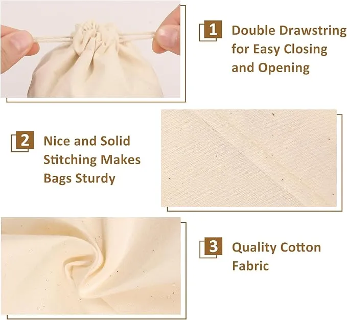 Plain Cotton Drawstring Bags (Pouch)