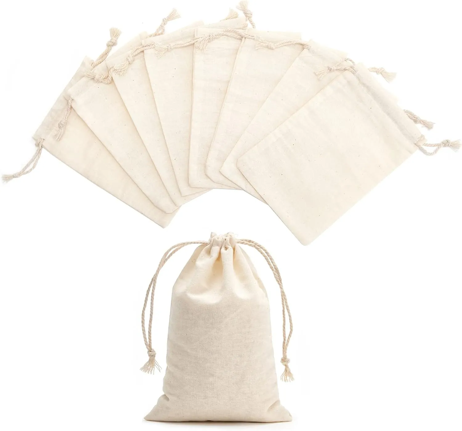Plain Cotton Drawstring Bags (Pouch)