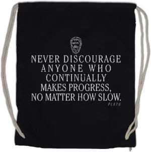 Plato Never Discourage Drawstring Bag Gym Sack