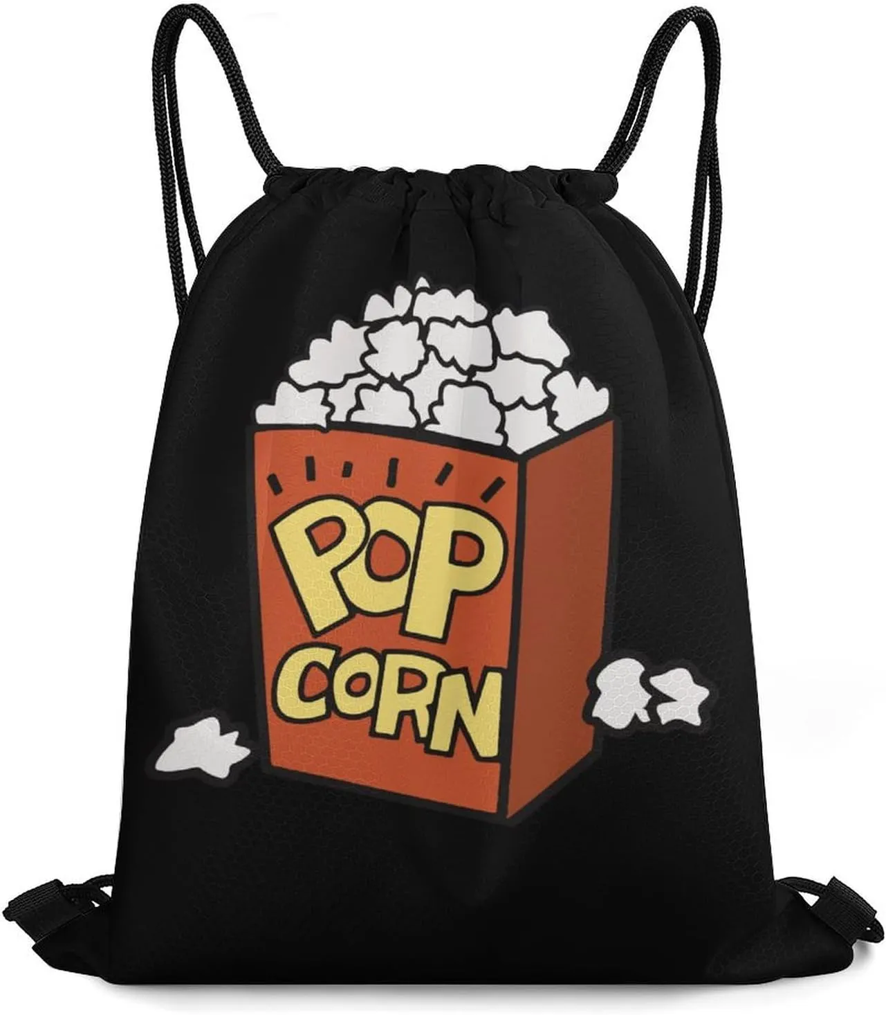 Popcorn Drawstring Backpack Durable Sport Gym Bags Daypack for Men Women 35 * 42cm