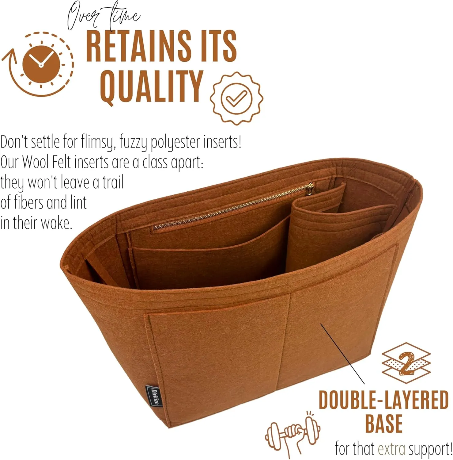 Premium Purse Organizer compatible with Ivy Leather Tote Organizer Insert - Handmade Oval Shaped 2mm Thick Felt Liner, Perfect fit, Tote S/L Bag Organizer (Bubblegum, For Large Ivy Tote)