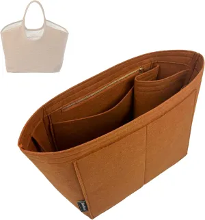Premium Purse Organizer compatible with Ivy Leather Tote Organizer Insert - Handmade Oval Shaped 2mm Thick Felt Liner, Perfect fit, Tote S/L Bag Organizer (Cream, For Large Ivy Tote)