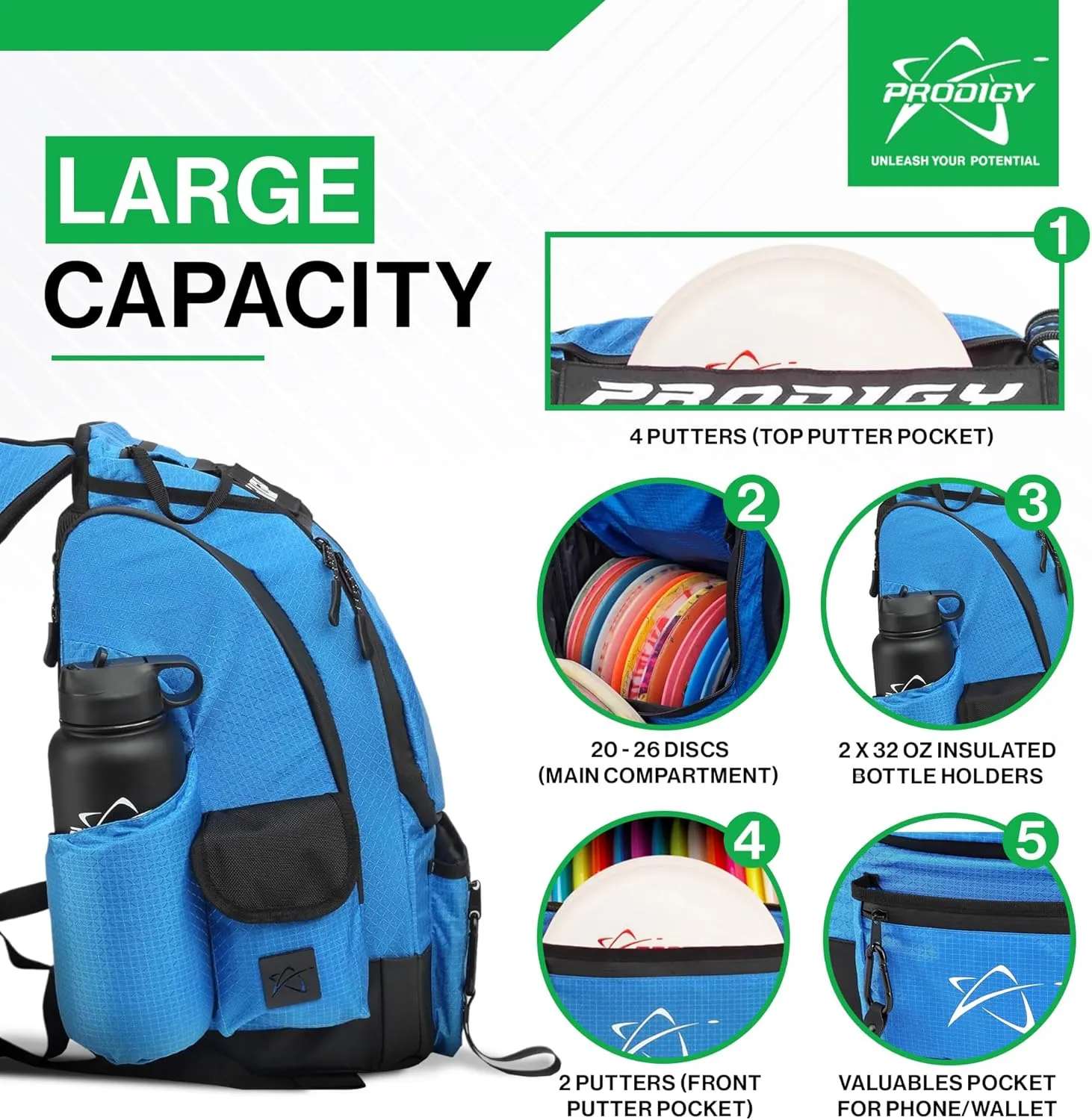 Prodigy Disc BP-1 V3 Backpack Disc Golf Bag