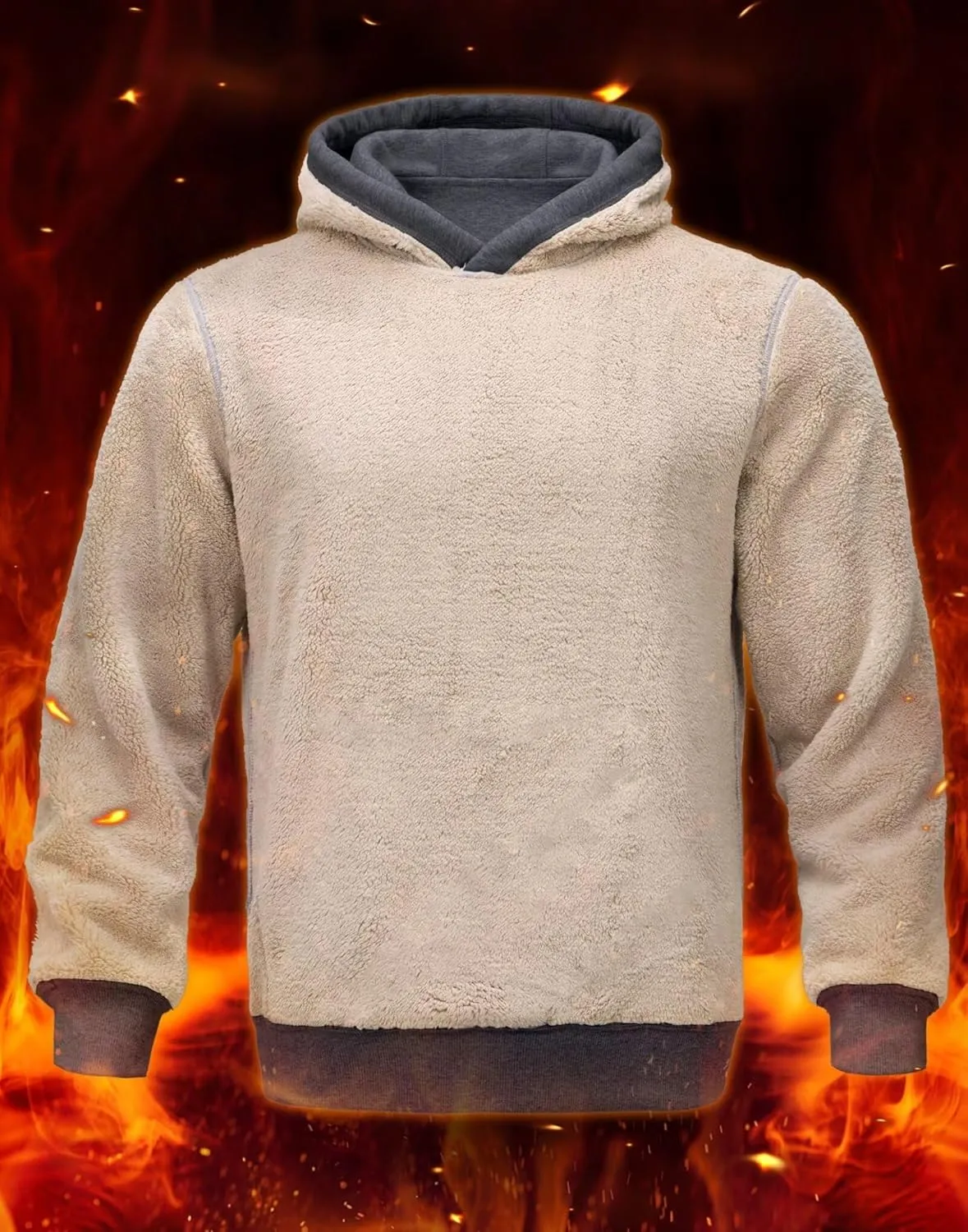 Pudolla Men's Sherpa Hoodie Pullover Winter Thick Warm Fleece Lined Hoodies Athletic Sweatshirts with Kangaroo Pouch Pocket