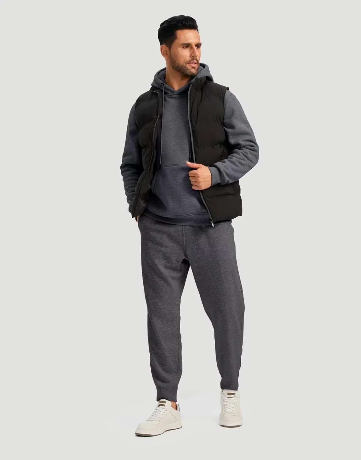 Pudolla Men's Sherpa Hoodie Pullover Winter Thick Warm Fleece Lined Hoodies Athletic Sweatshirts with Kangaroo Pouch Pocket