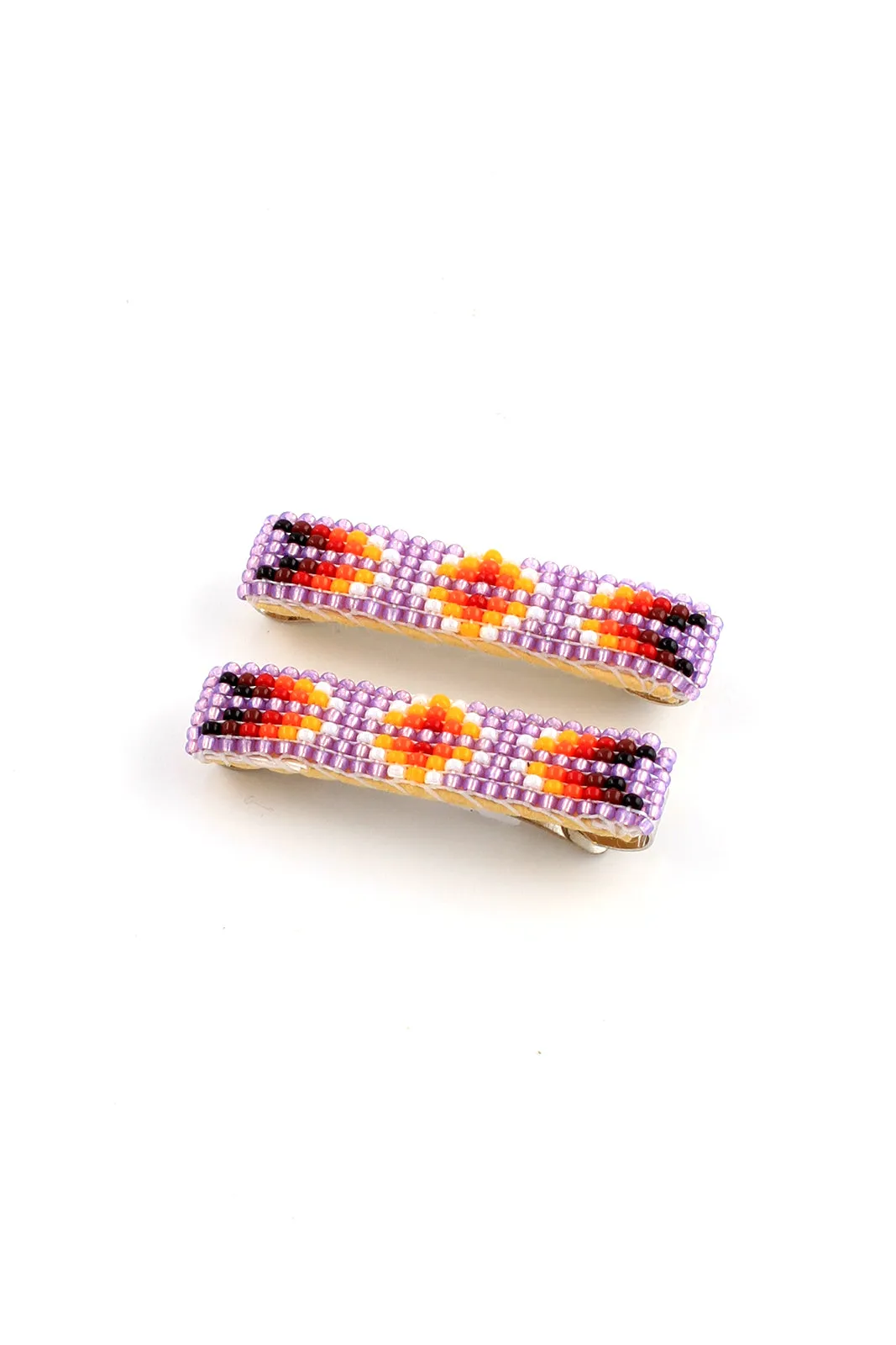Purple Navajo Beaded Barrettes (Pair)