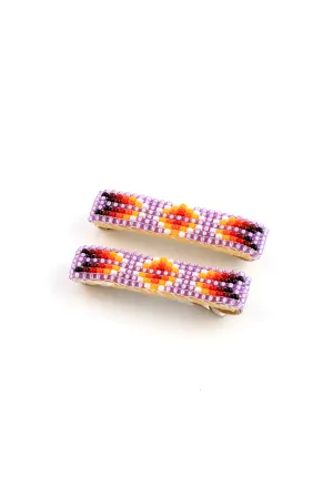 Purple Navajo Beaded Barrettes (Pair)