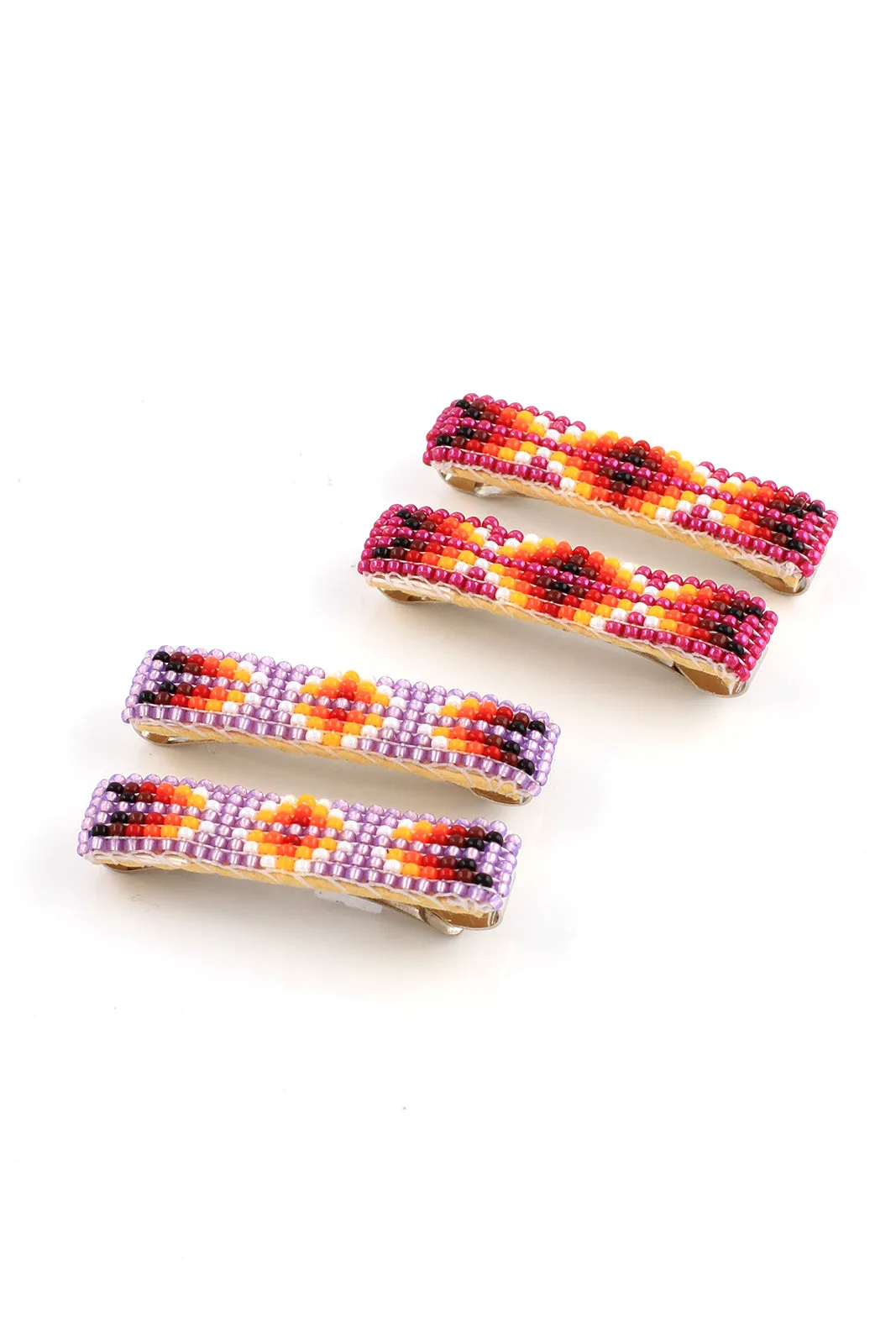 Purple Navajo Beaded Barrettes (Pair)