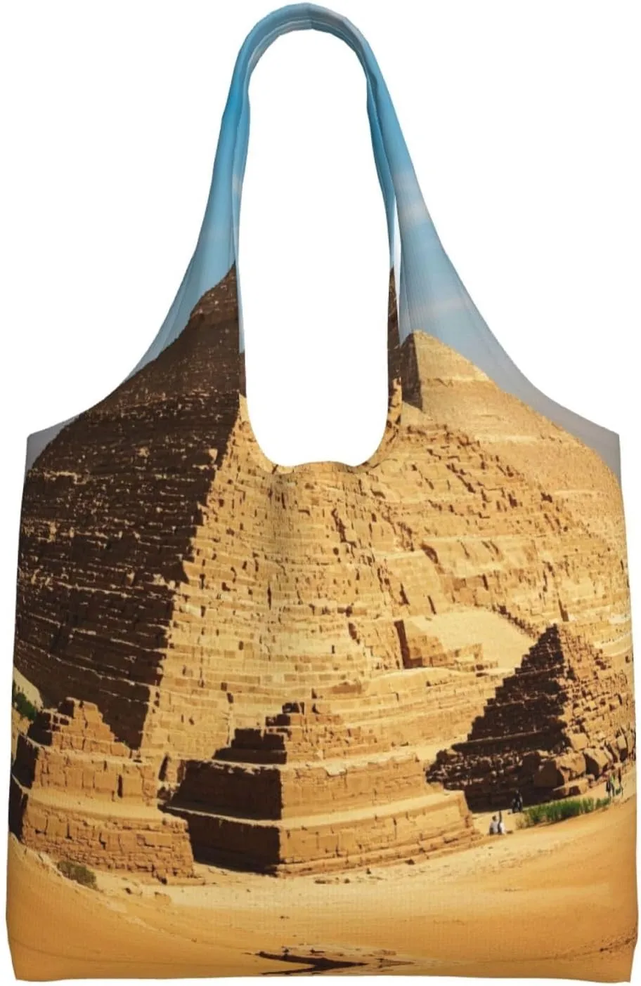 Pyramids of Egypt Print Women's Canvas Handbag,Sturdy Cotton Handbag With Patterned Shoulder Bag