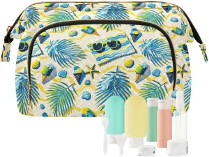 Quilted Makeup Organizer Spacious Travel Bag with Puffy Padded Design for Women