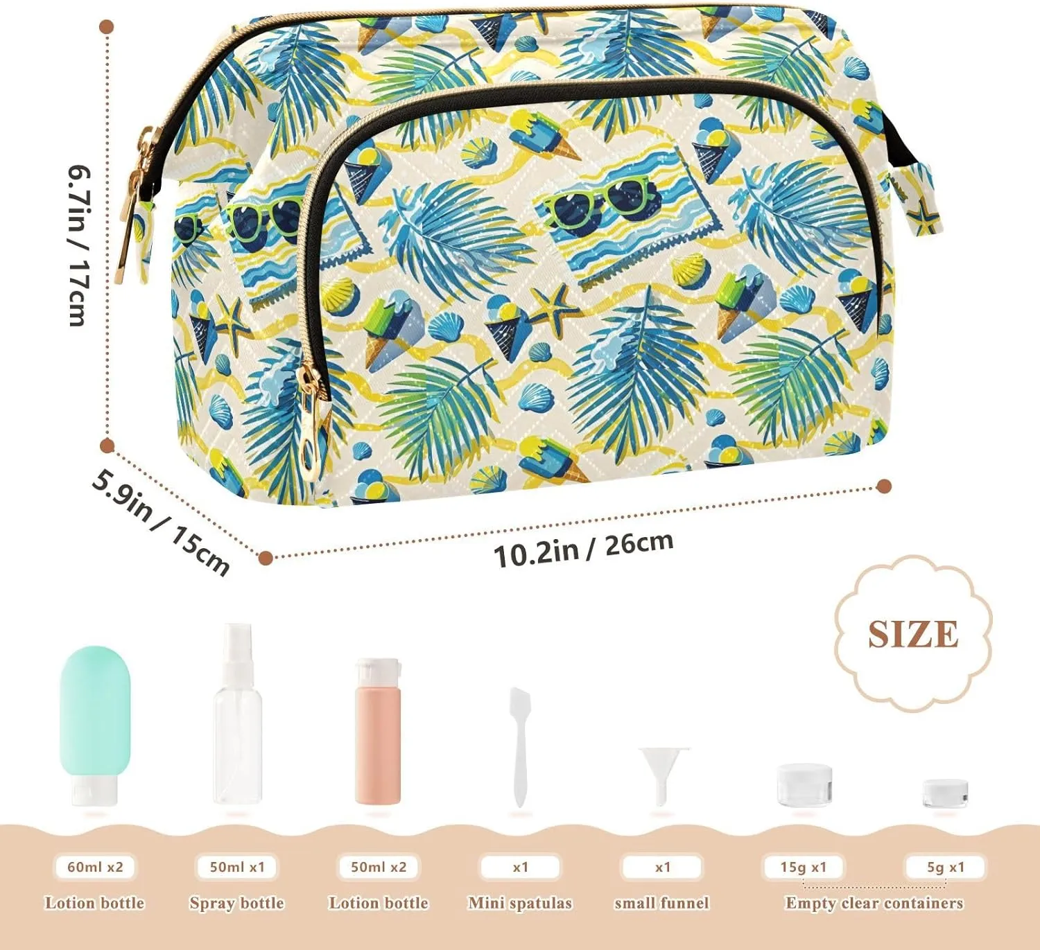 Quilted Makeup Organizer Spacious Travel Bag with Puffy Padded Design for Women