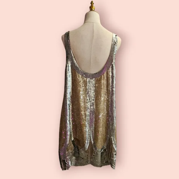 RACHEL GILBERT - STUNNING HEAVILY SEQUINNED DRESS Est. retail price $3400